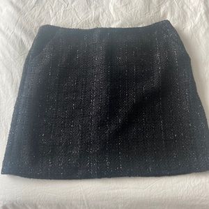 Black tweed sparkle mini skirt